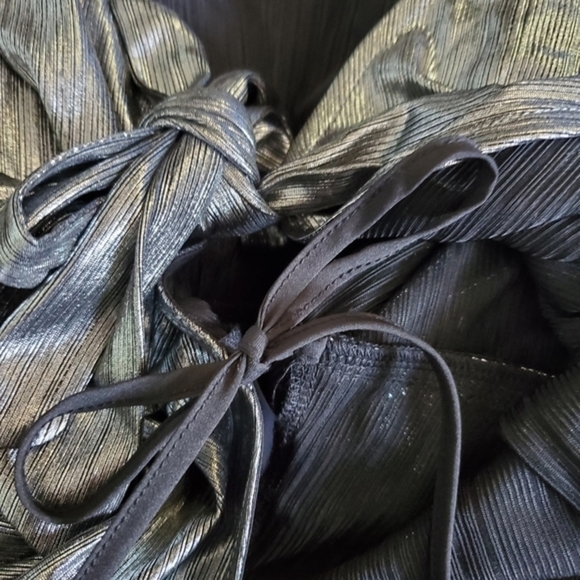 NWT Gentle Fawn Roxanne Silver Metallic Wrap Top‎ - Picture 5 of 7